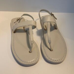 AEROSOLES Cream Leather Sandals